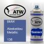 Preview: BMW, Alaskablau Metallic, 136: 400ml Sprühdose, von ATW Autoteile West.